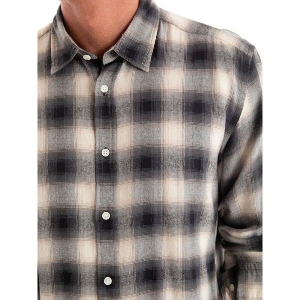 HUGO BOSS Shirt Mens XXL Black Plaid Check Button Up Flannel Liam Kent $158